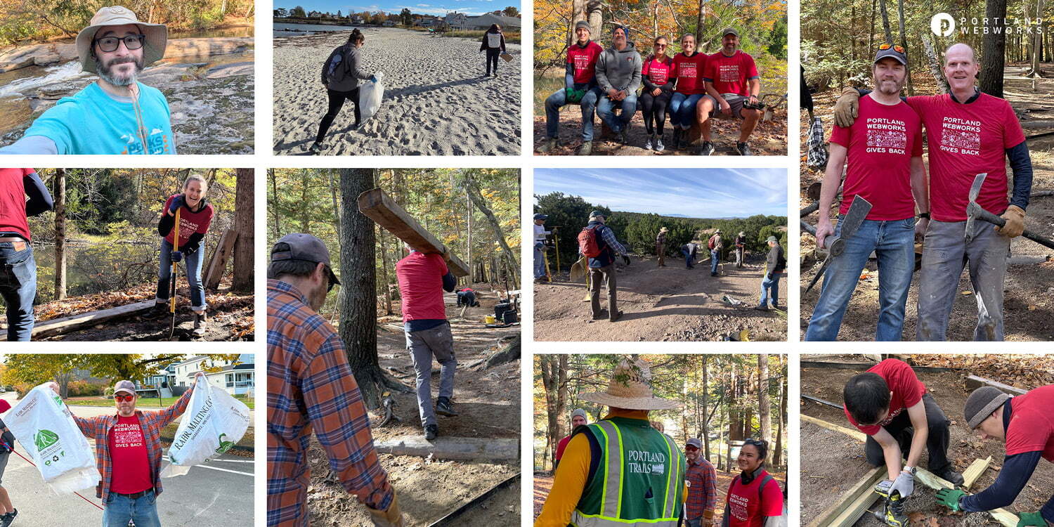 Collage of photos from PWW Gives Back Day on October 24, 2025