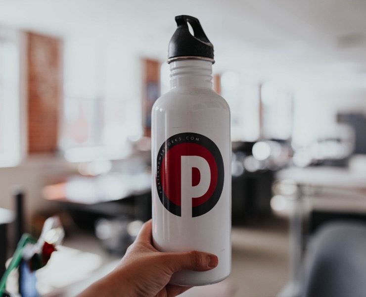 Portland Webworks water bottle